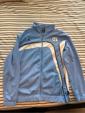 Jordan x North Carolina Light Blue Track Jacket and shirt Size Large